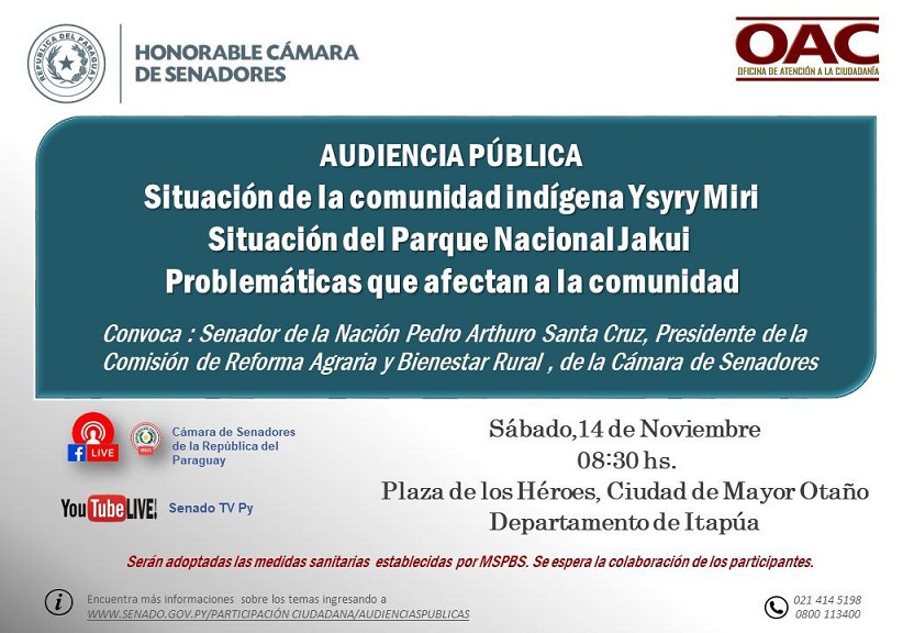 Afiche de audiencia pública en Mayor Otaño