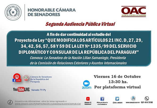 Flayer sobre segunda audiencia pública de RR