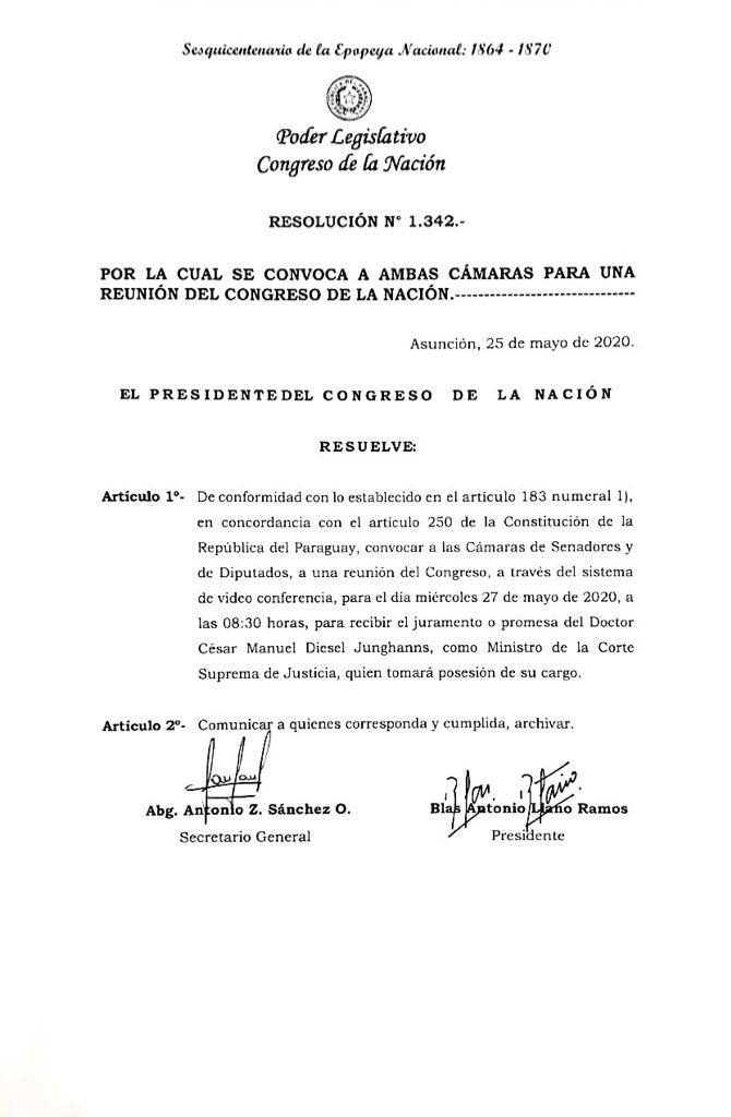 Resolución de convocatoria