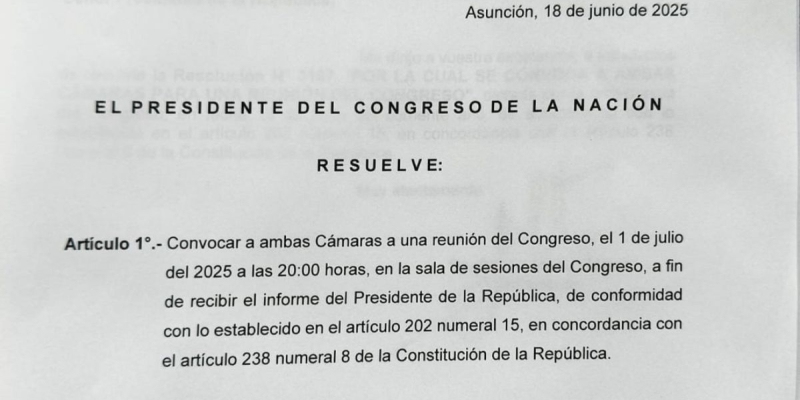 Congreso Nacional recibirá informe anual del presidente de la República