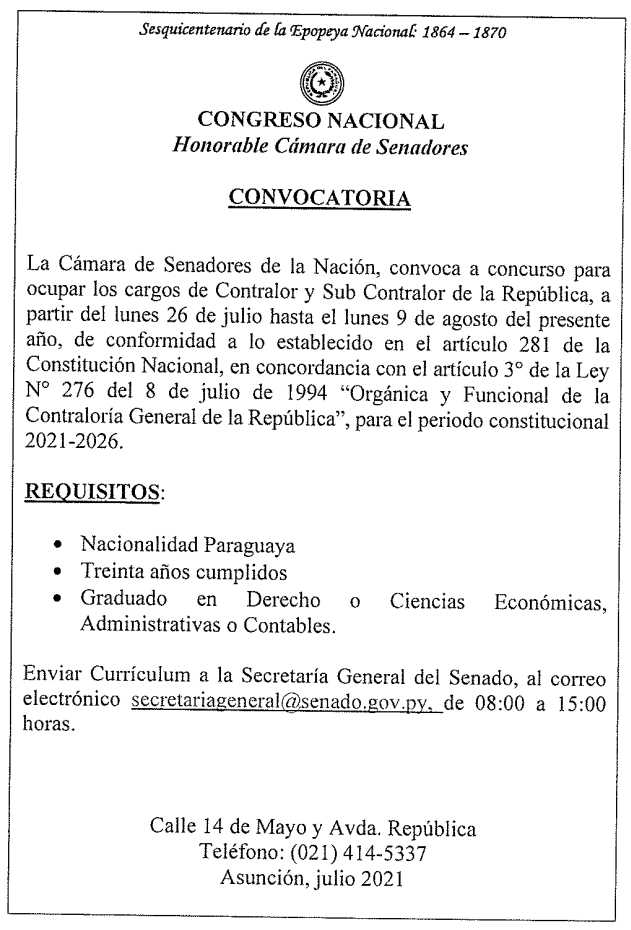 convocatoria contralor